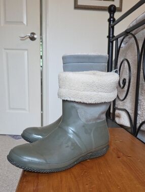 Hunter Insulated Roll-Top Vegan Shearling Boots – Tundra Gray (Women’s UK 7)